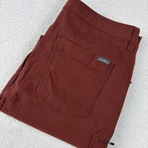 EDDIE BAUER 'Rainier Pants' Mens‎ Size 35/30 Rust Brown Nylon Cargo Performance